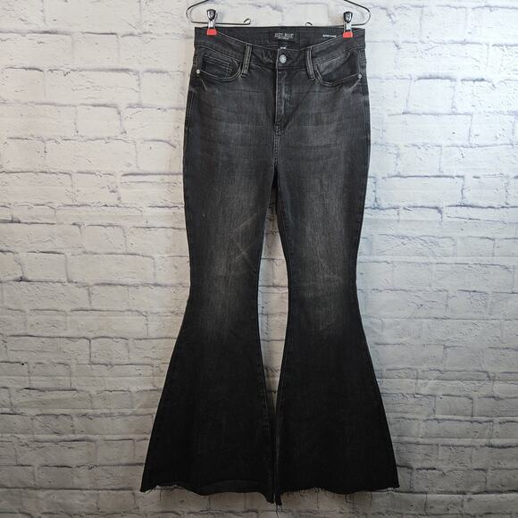 Judy Blue Denim - Judy Blue Jeans Womens 7/28 Super Flare High Rise Stretch Denim Raw Hem Long